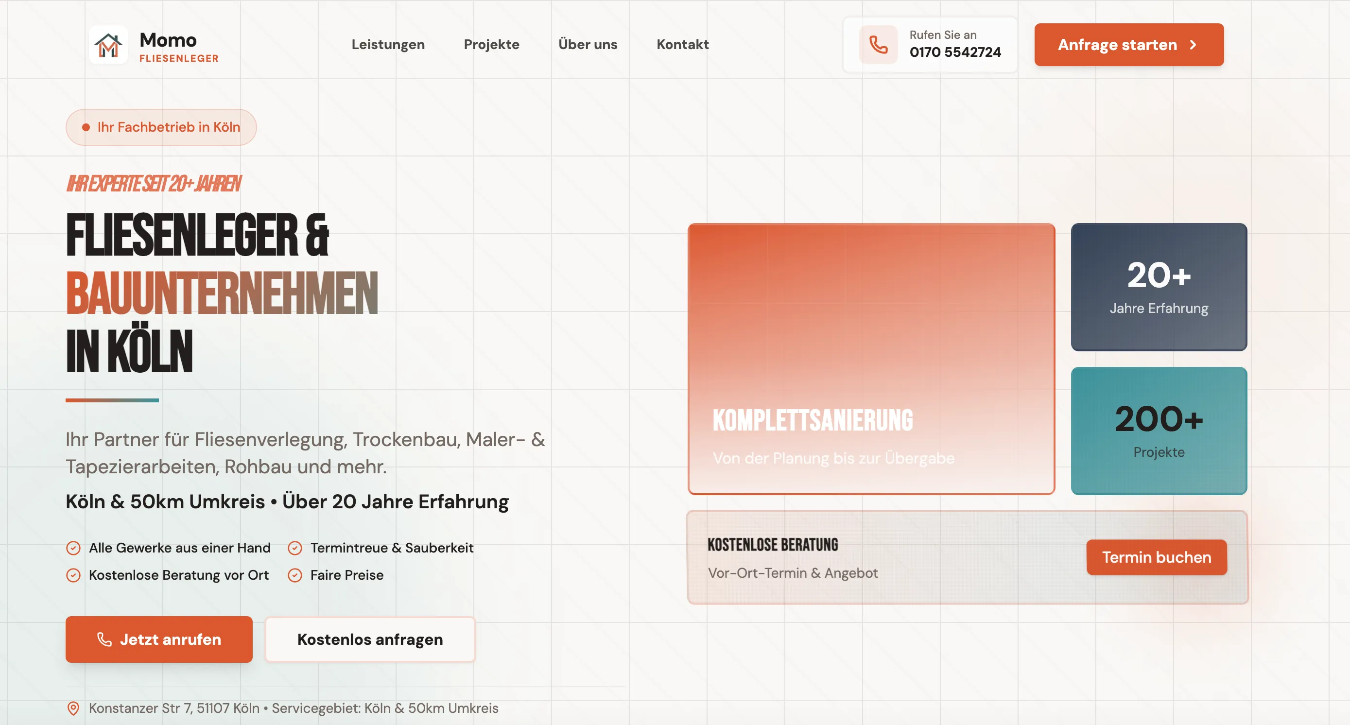 Momo Fliesenleger - Handwerks-Website mit Google Ads