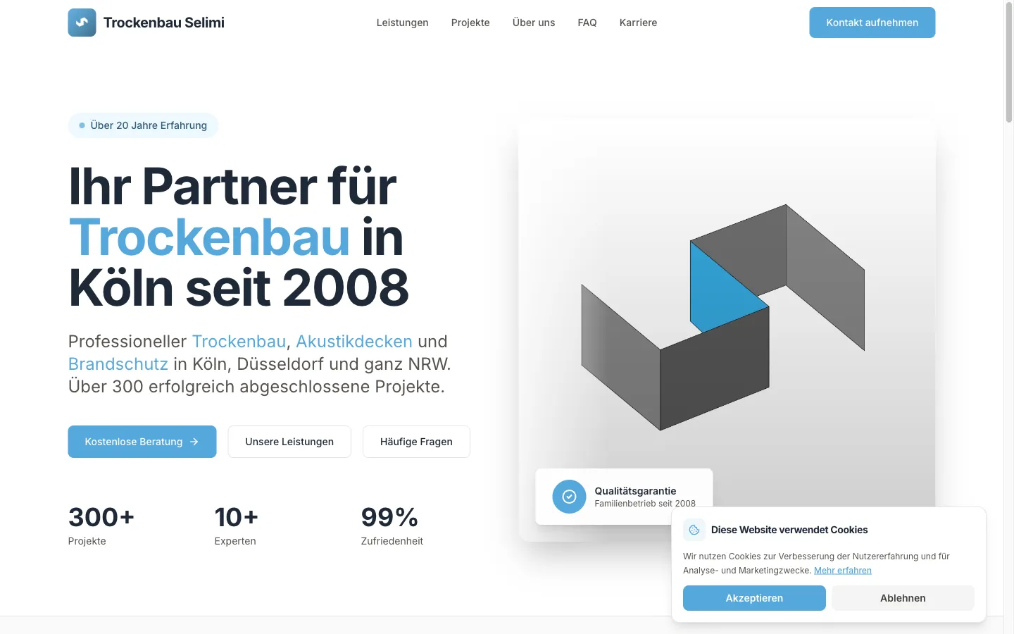Trockenbau Selimi - Handwerks-Website mit Google Ads & SEO